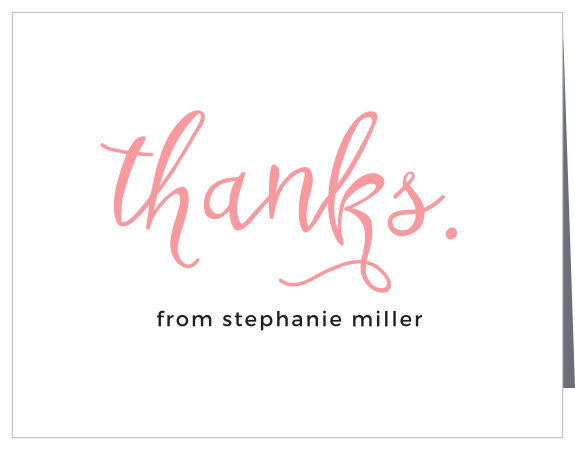 Express your gratitude to shower guests with the Miss to Mrs. Bridal Shower Thank You Cards. 