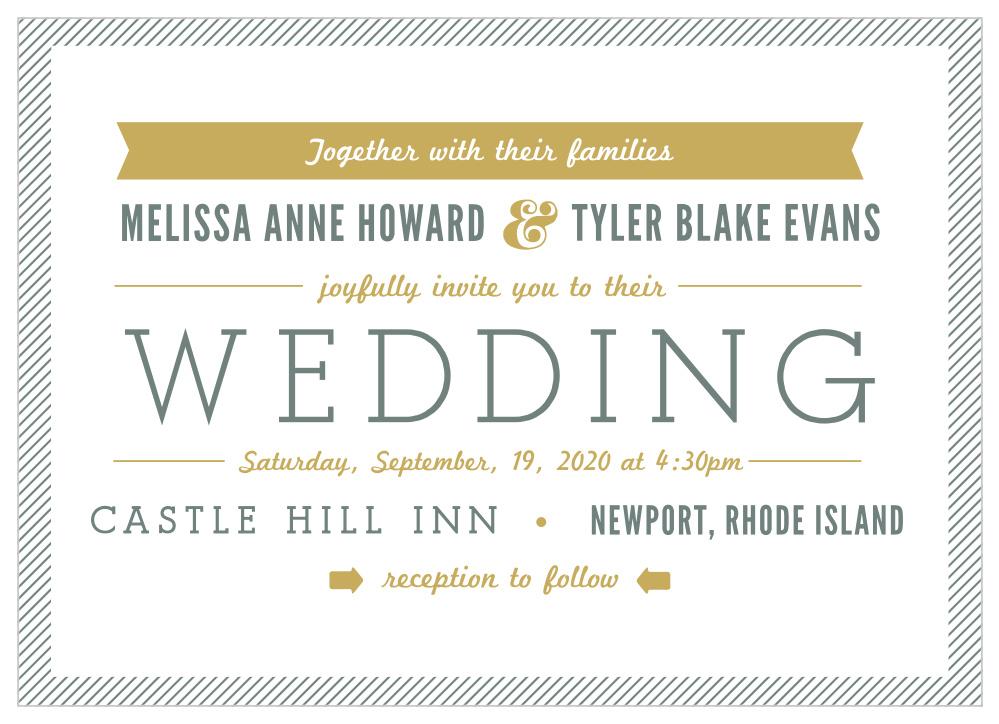 Snappy Slanted Border Wedding Invitations