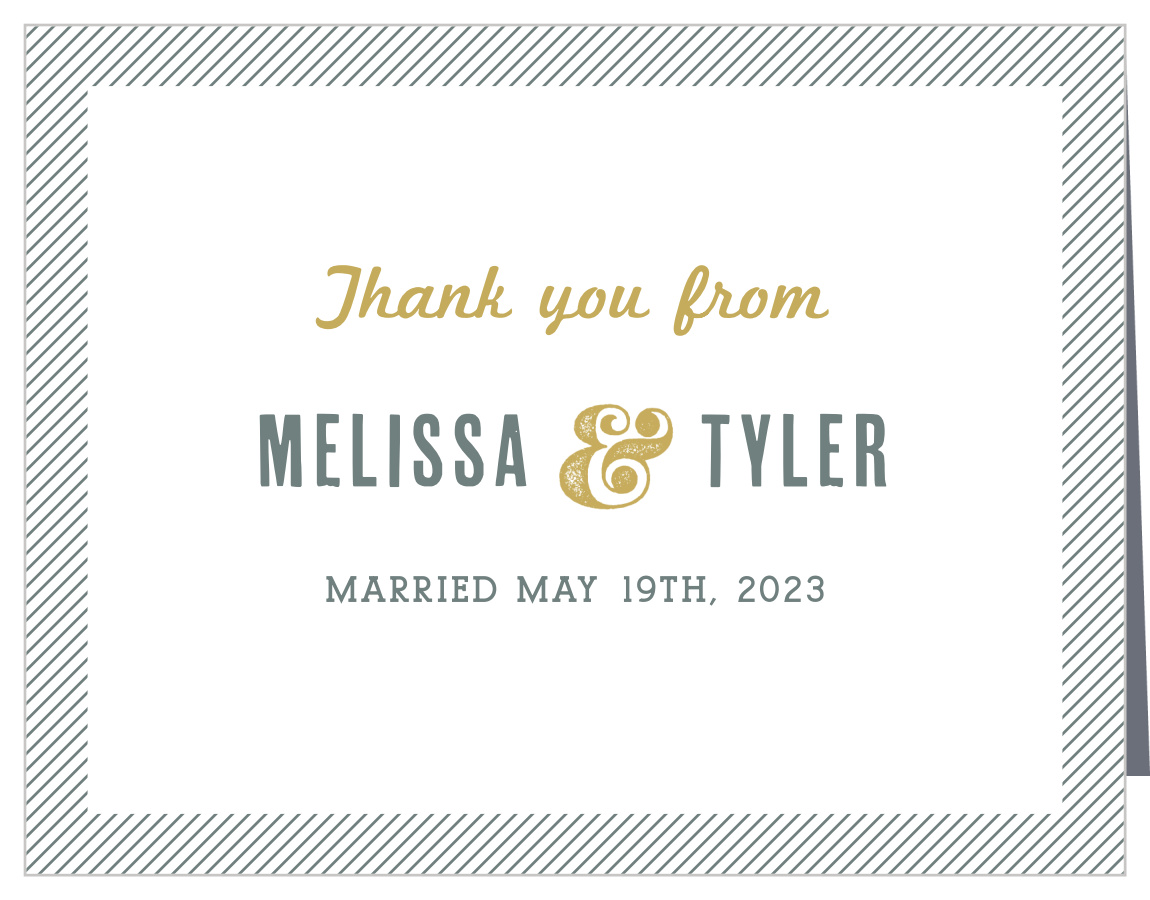 Snappy Slanted Border Wedding Thank You Cards