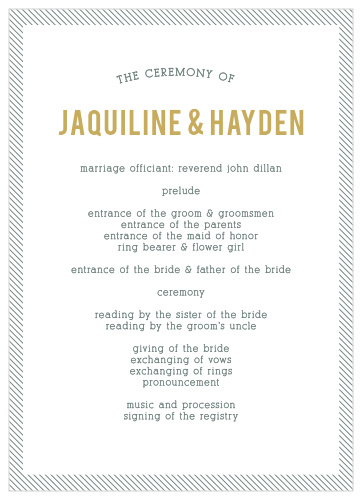 Snappy Slanted Border Wedding Programs