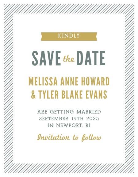 Reserve your calendar spot with the Snappy Slanted Border Save-the-Date Magnets from the Crafty Pie Collection at Basic Invite.