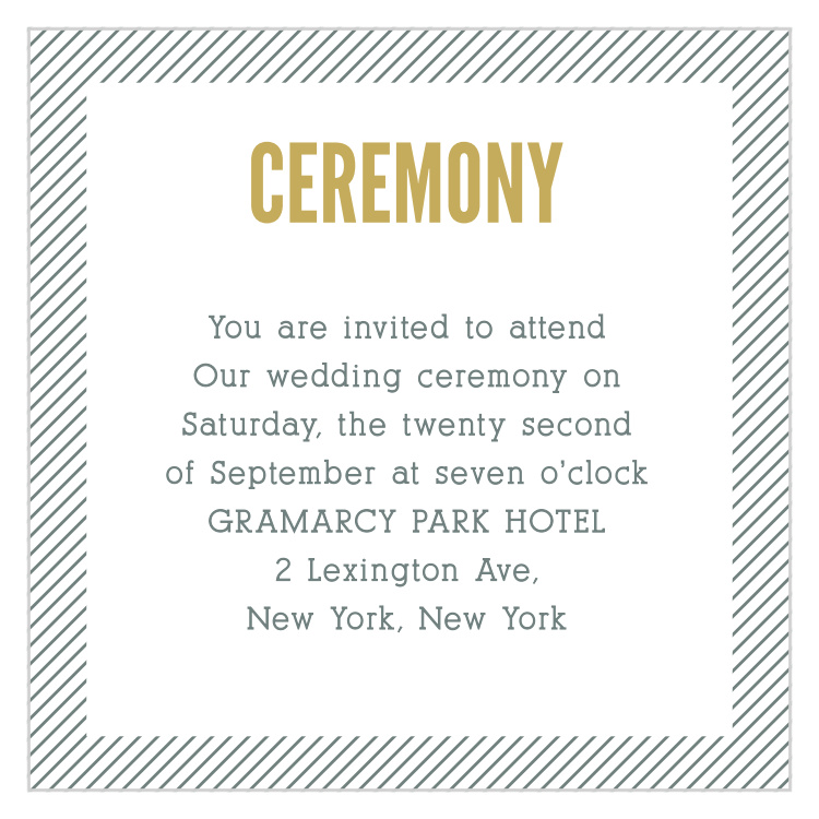 Snappy Slanted Border Ceremony Cards