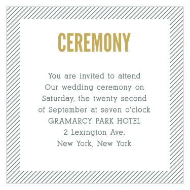 Snappy Slanted Border Ceremony Cards