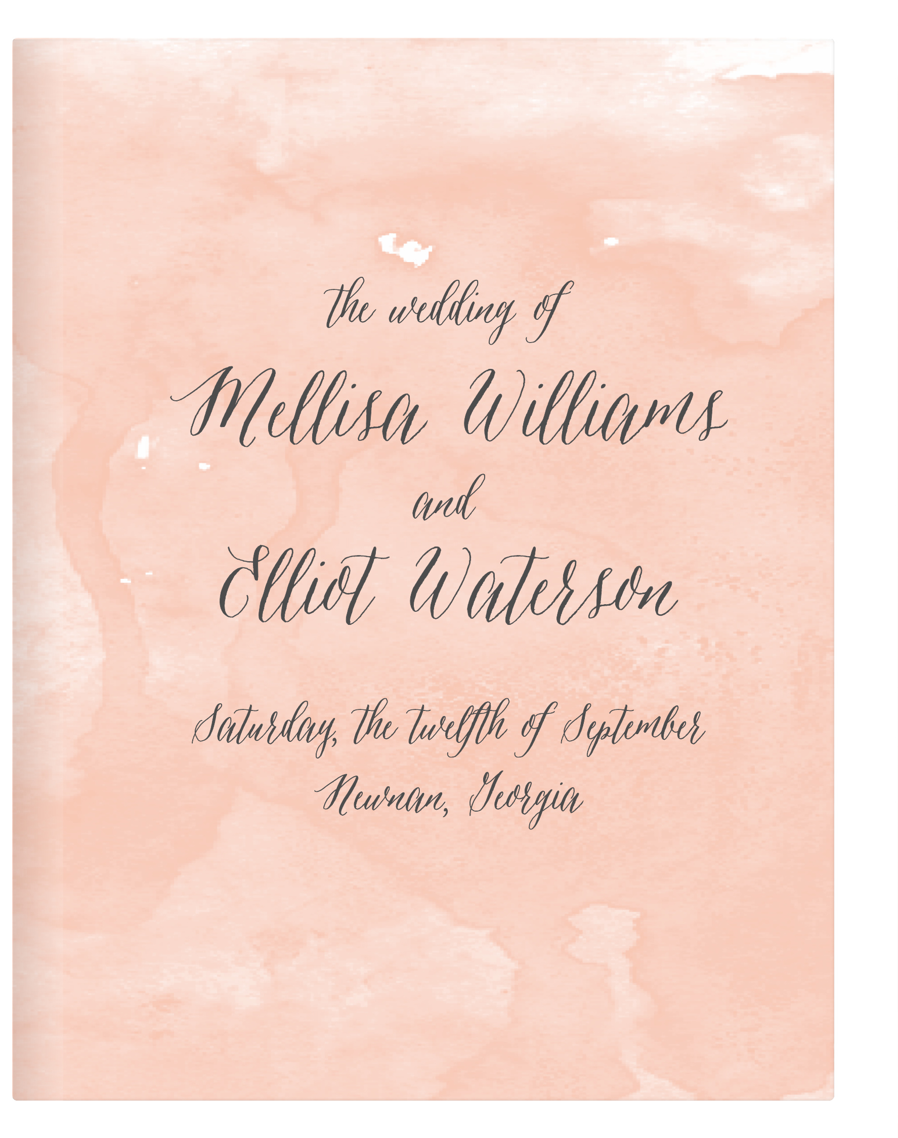 Watercolor Script Guest Book