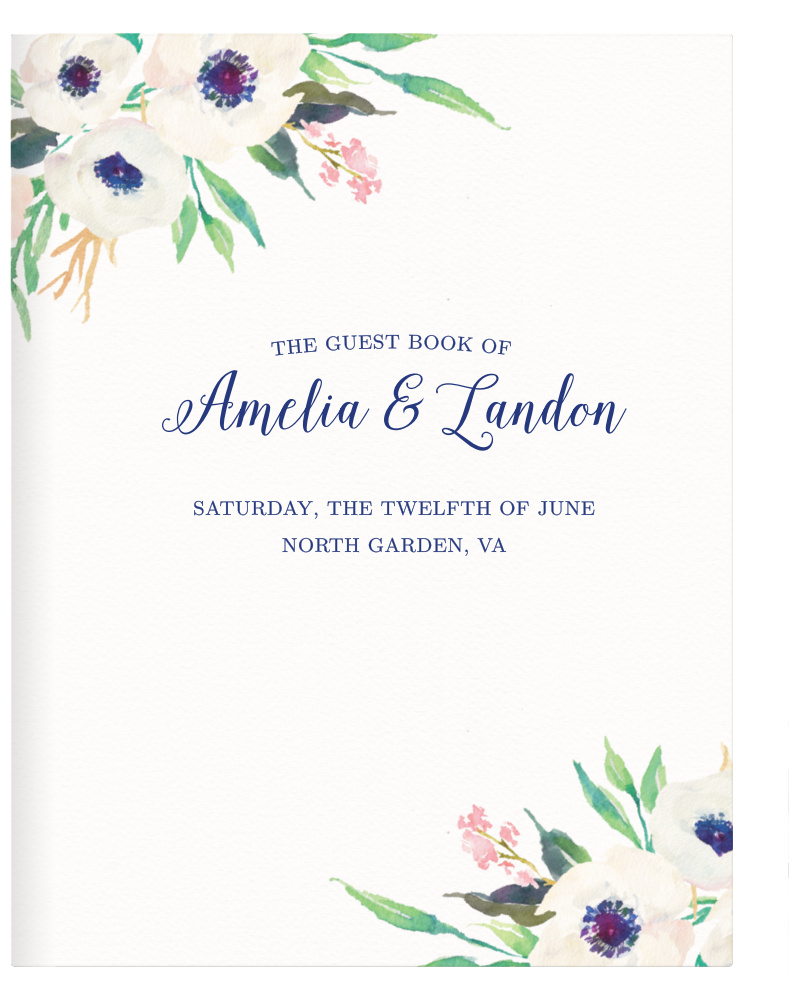Watercolor Anemone Guest Book