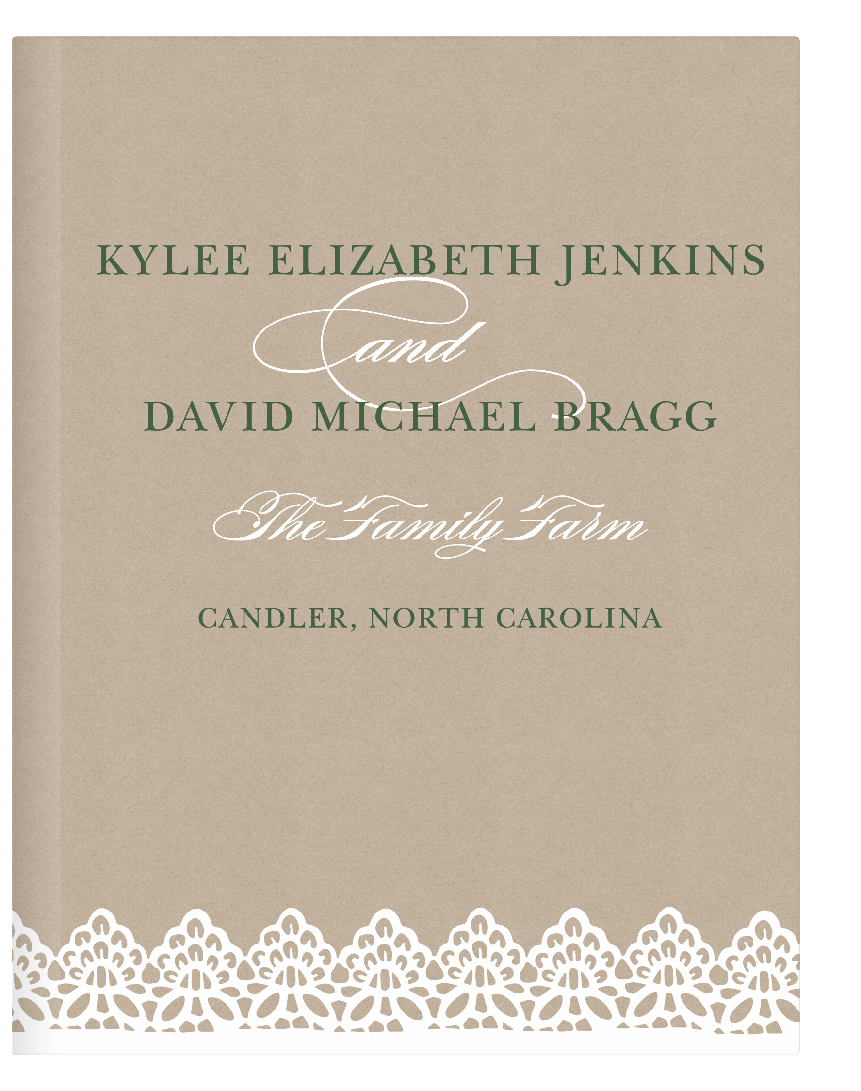 Rustic Lace Guest Book