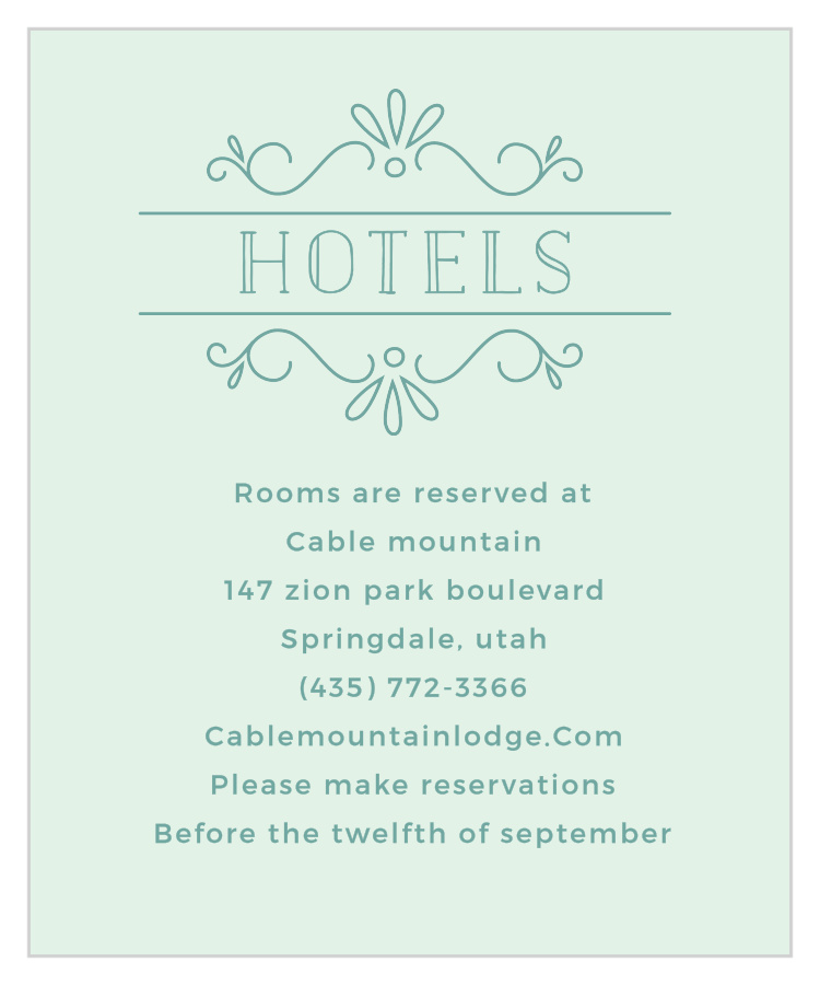 Glowing Garden Accommodation Cards