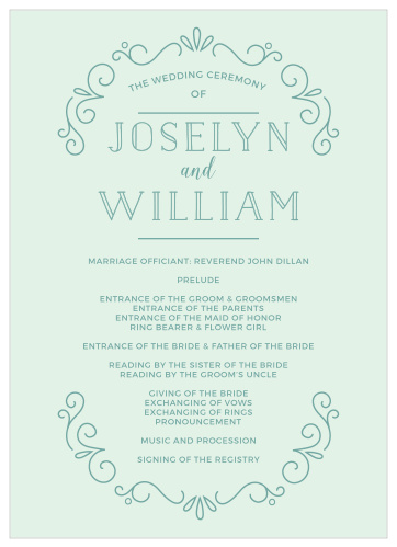 Glowing Garden Wedding Programs