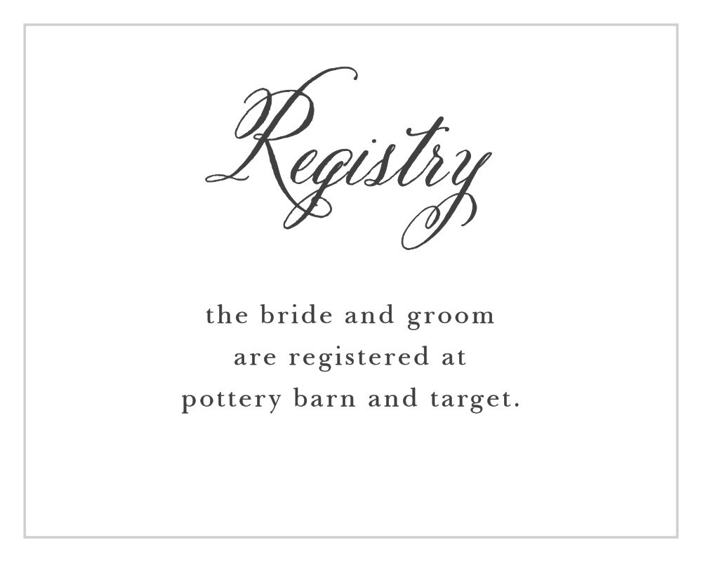 Timeless Script Registry Cards
