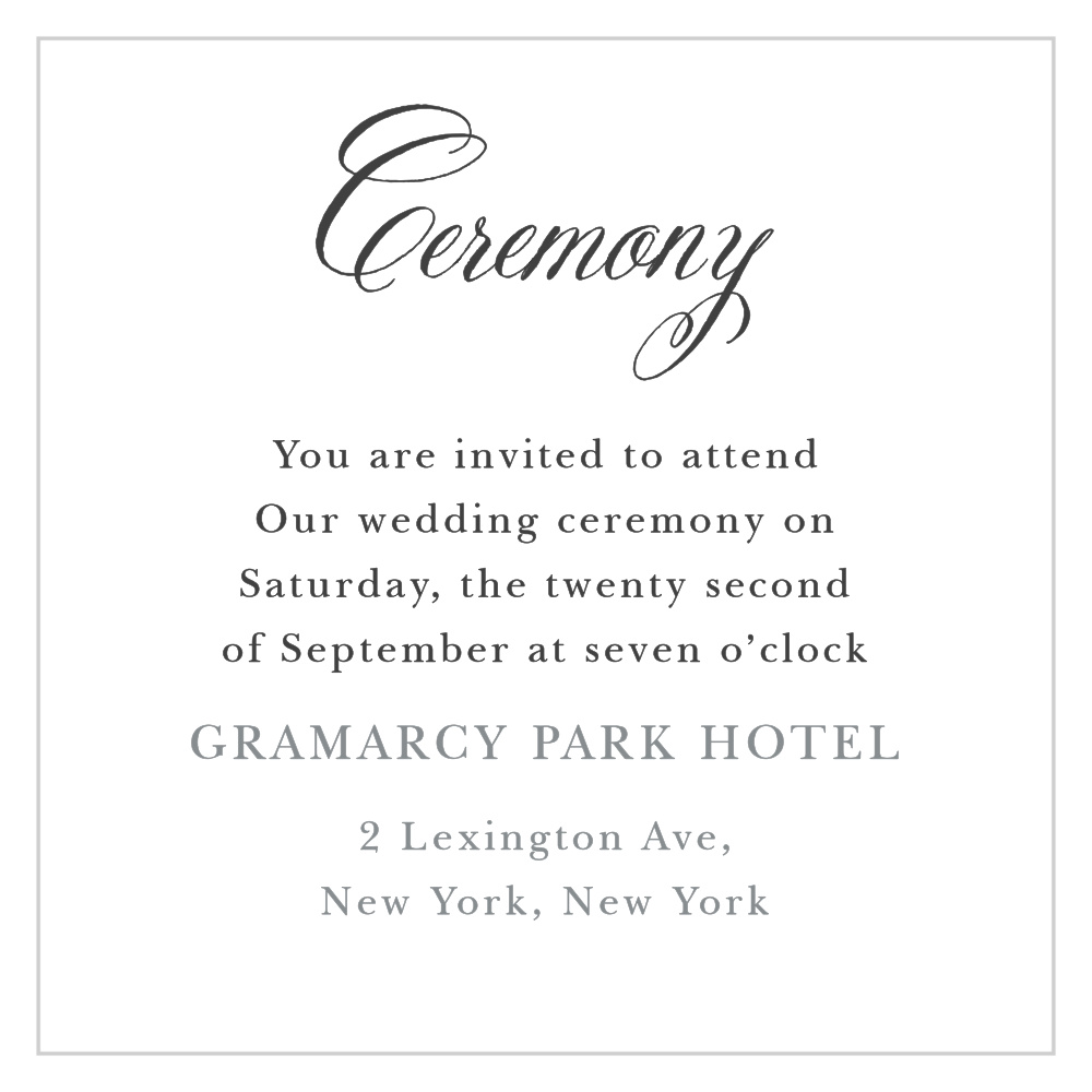 Timeless Script Ceremony Cards