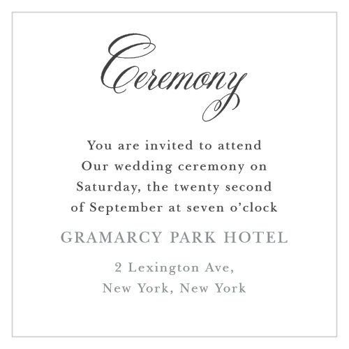 Timeless Script Ceremony Cards