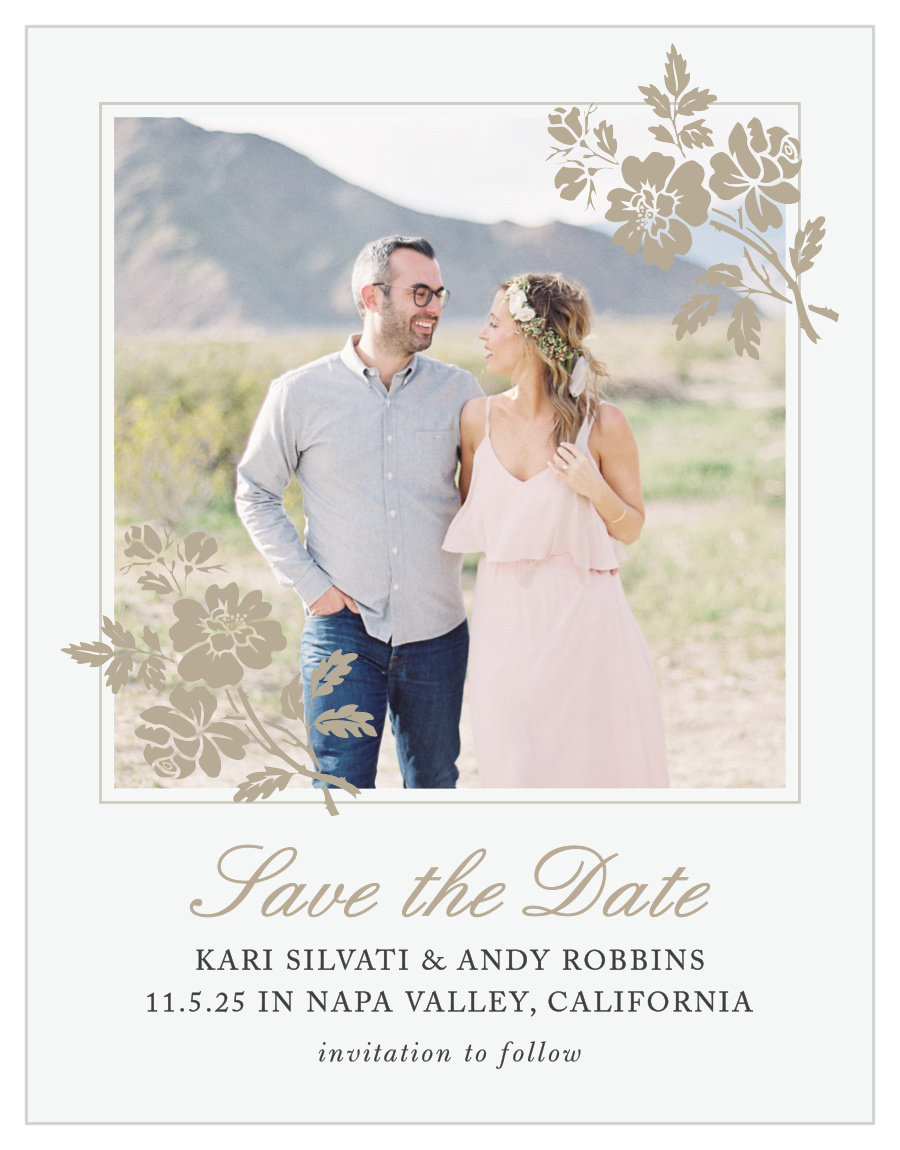 Rose Stamped Save the Date Magnets