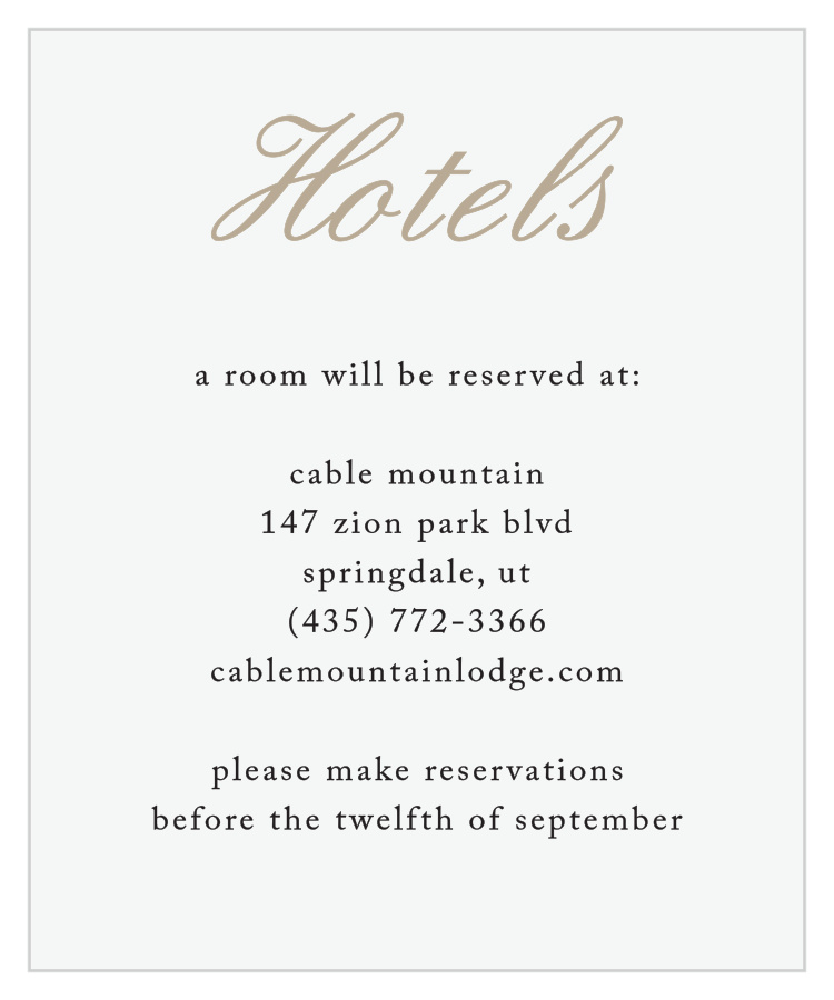 Rose Stamped Accommodation Cards