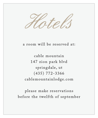 Rose Stamped Accommodation Cards