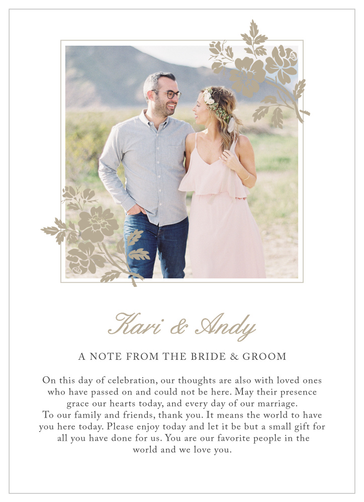 Rose Stamped Wedding Programs