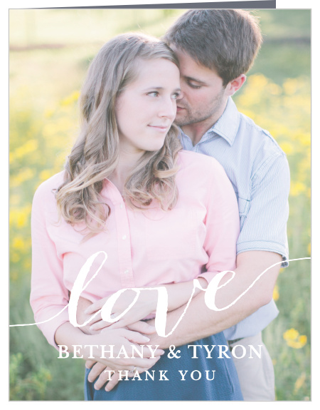 Love Script Wedding Thank You Cards
