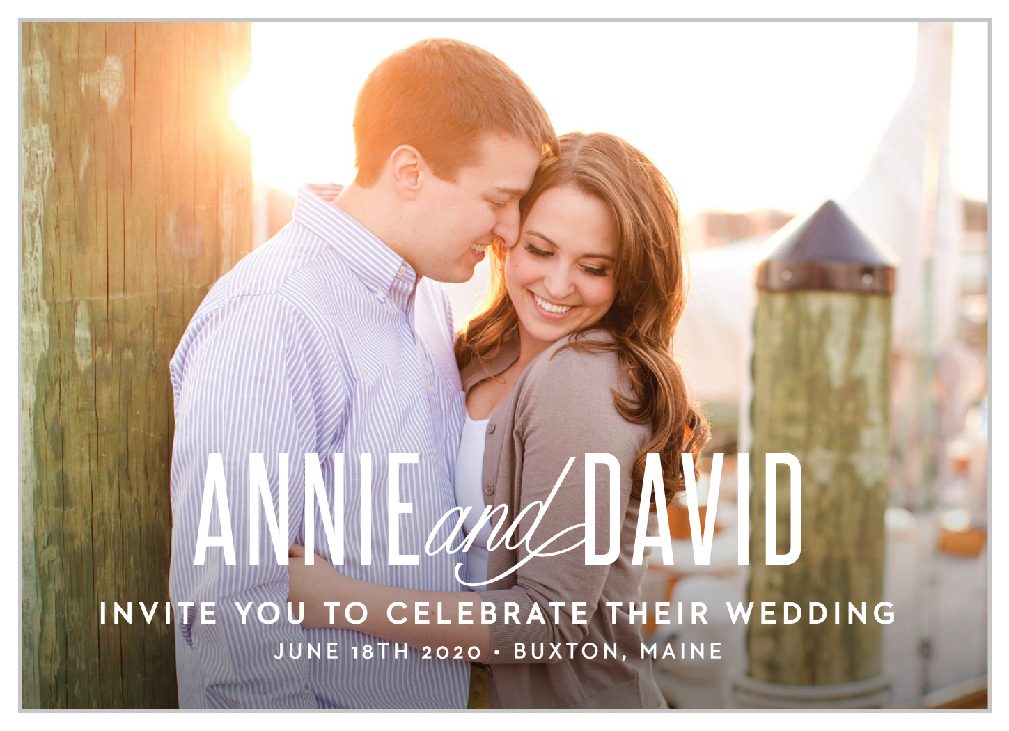 Traditional Script Photo Wedding Invitations