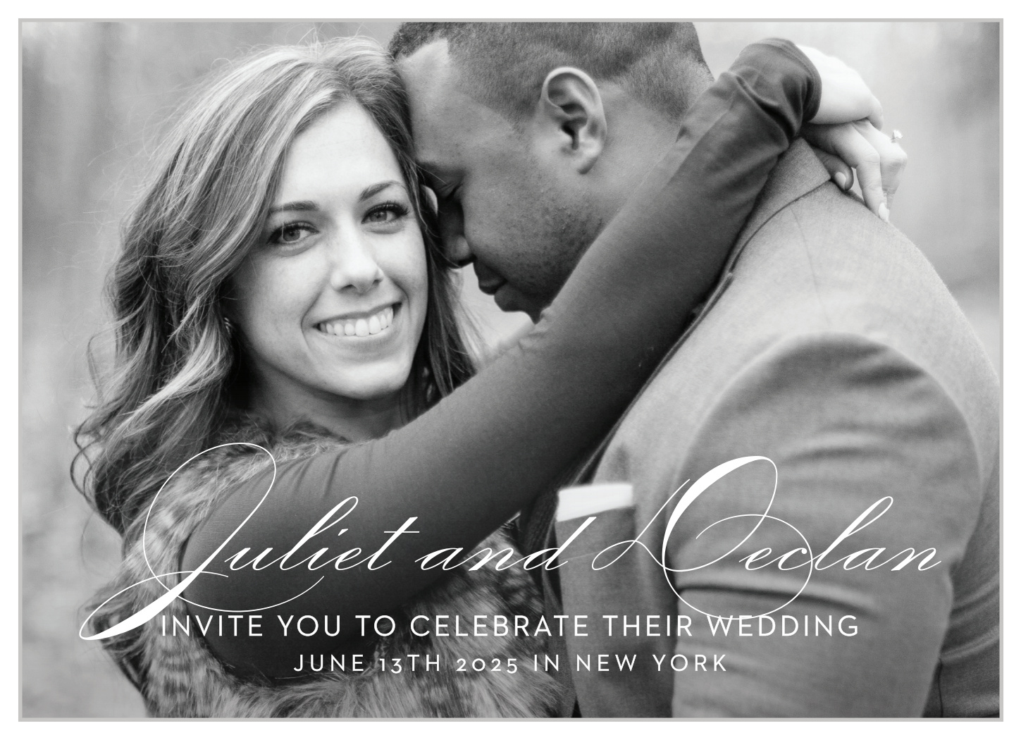 Classic Script Photo Wedding Invitations