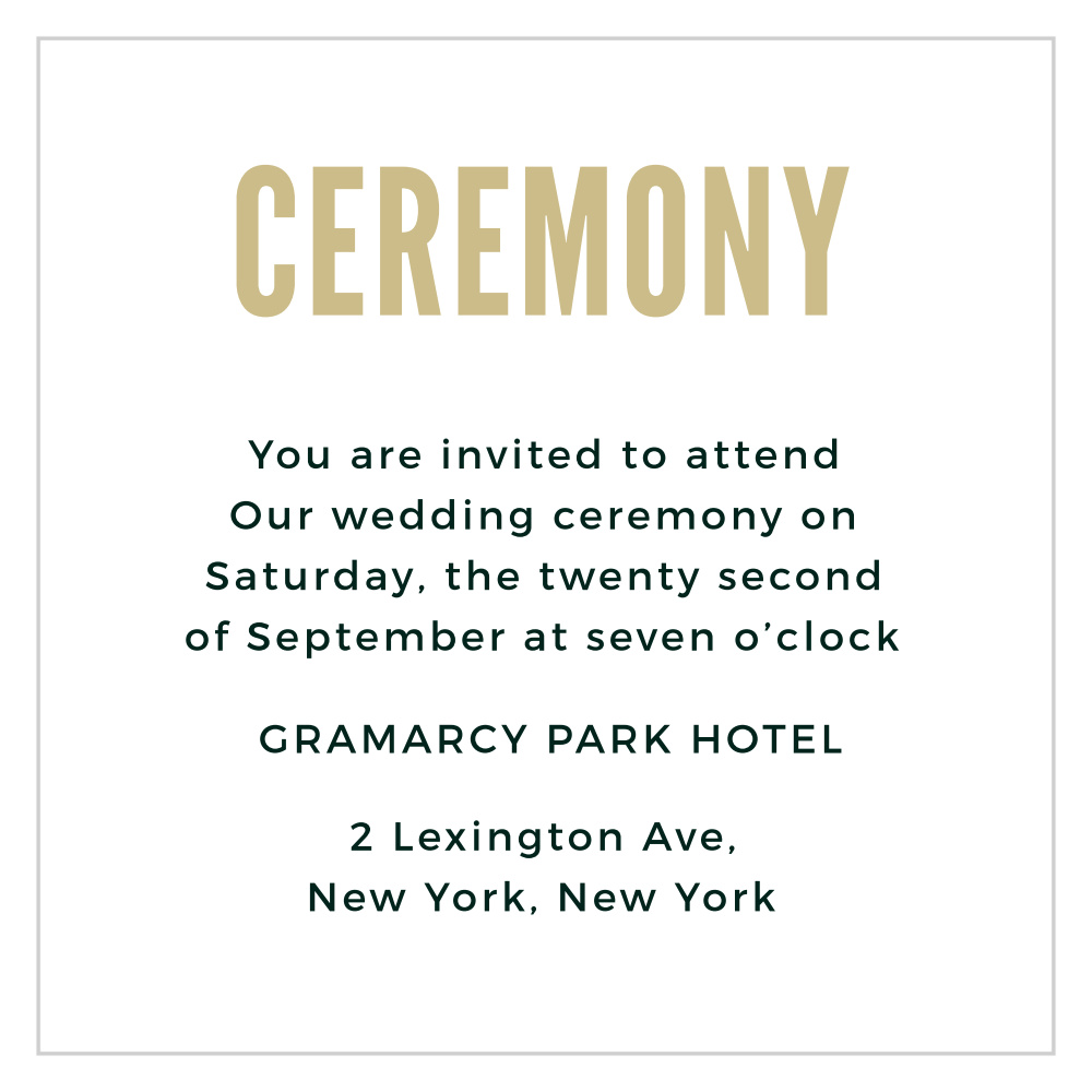 Modern Appeal Ceremony Cards