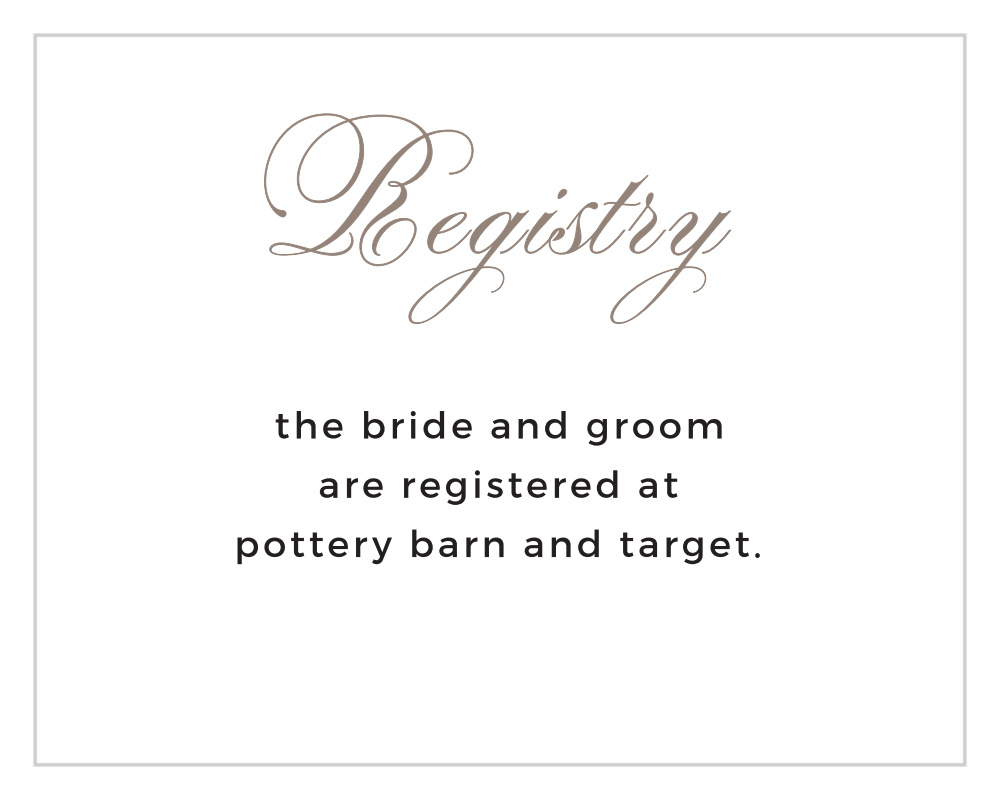 Exquisite Class Registry Cards