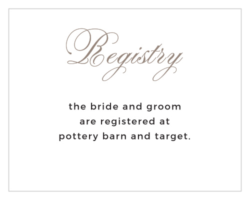 Exquisite Class Registry Cards