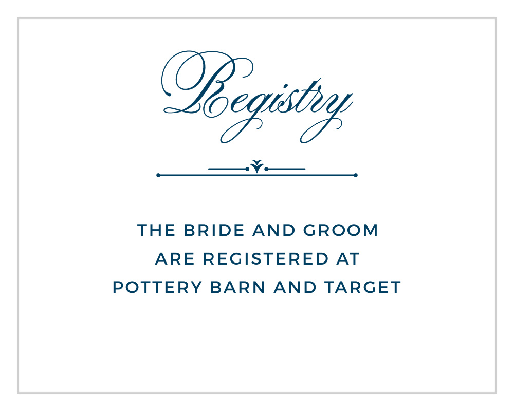 Contemporary Frame Registry Cards