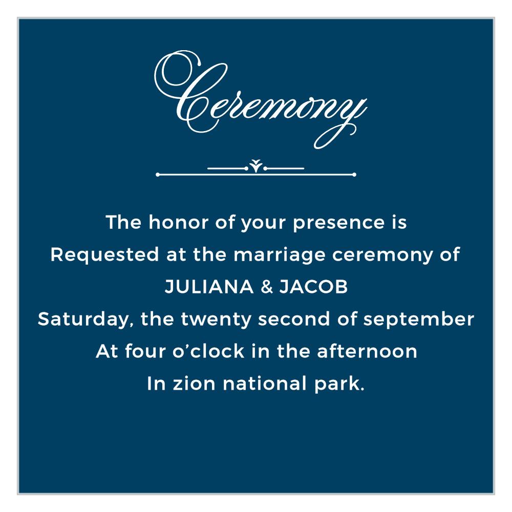 Contemporary Frame Ceremony Cards