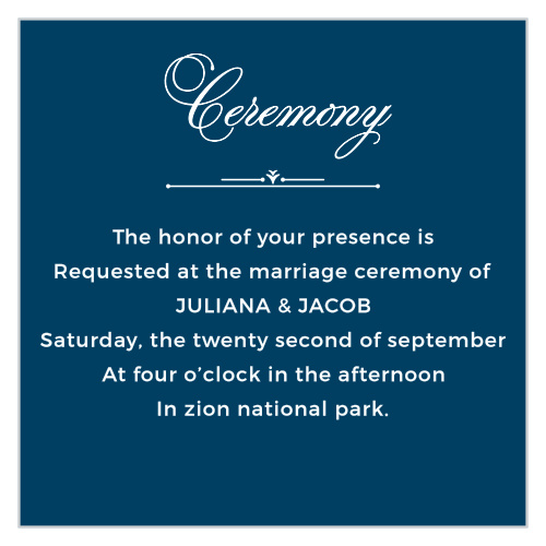 Contemporary Frame Ceremony Cards