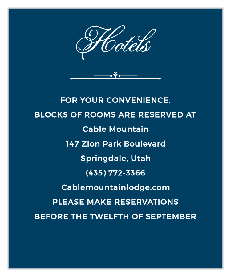 Contemporary Frame Accommodation Cards