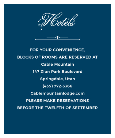 Contemporary Frame Accommodation Cards