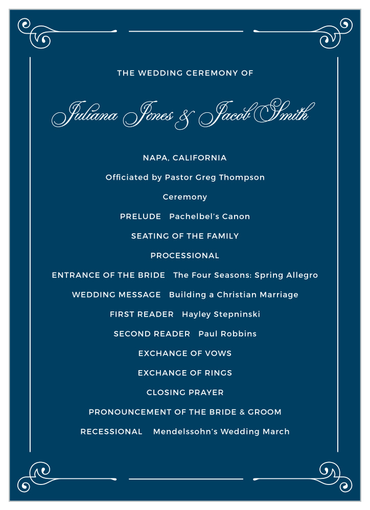 Contemporary Frame Wedding Programs