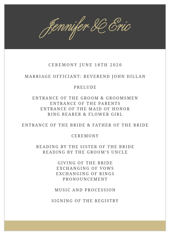 Modern Forever Wedding Programs