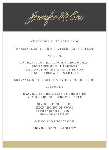 Modern Forever Wedding Programs