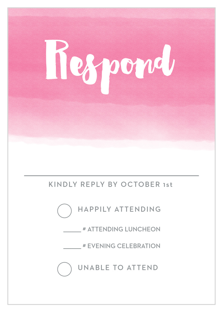 Watercolor Ombre Bat Mitzvah Response Cards