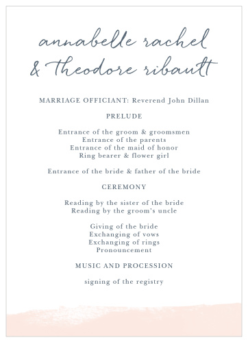 Set the tone for your wedding ceremony with the Brushed Frame Wedding Programs. 