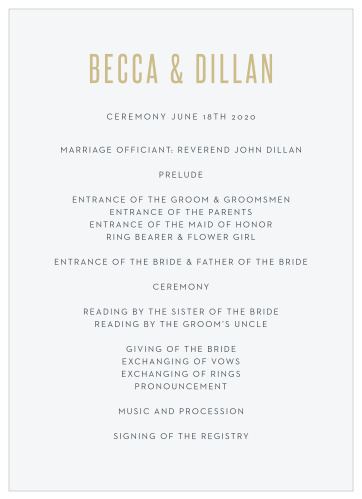 The Classy Confetti Wedding Programs complement almost any wedding theme. 