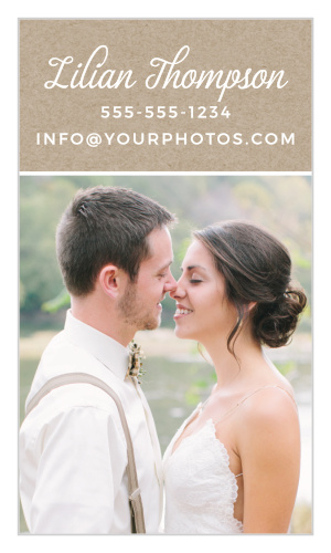 Add your name, contact info and photo to the front of the Kraft Frame Business Cards. 