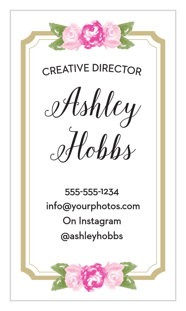 Floral Stripe Business Cards