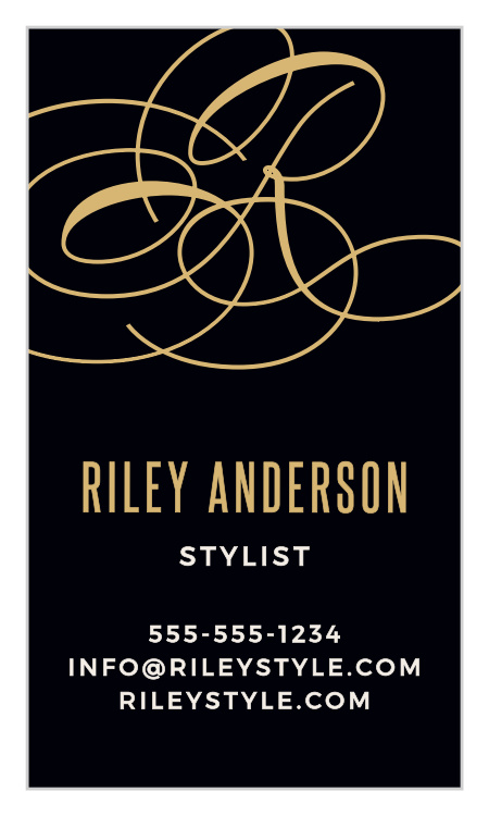 Script Monogram Foil Business Cards
