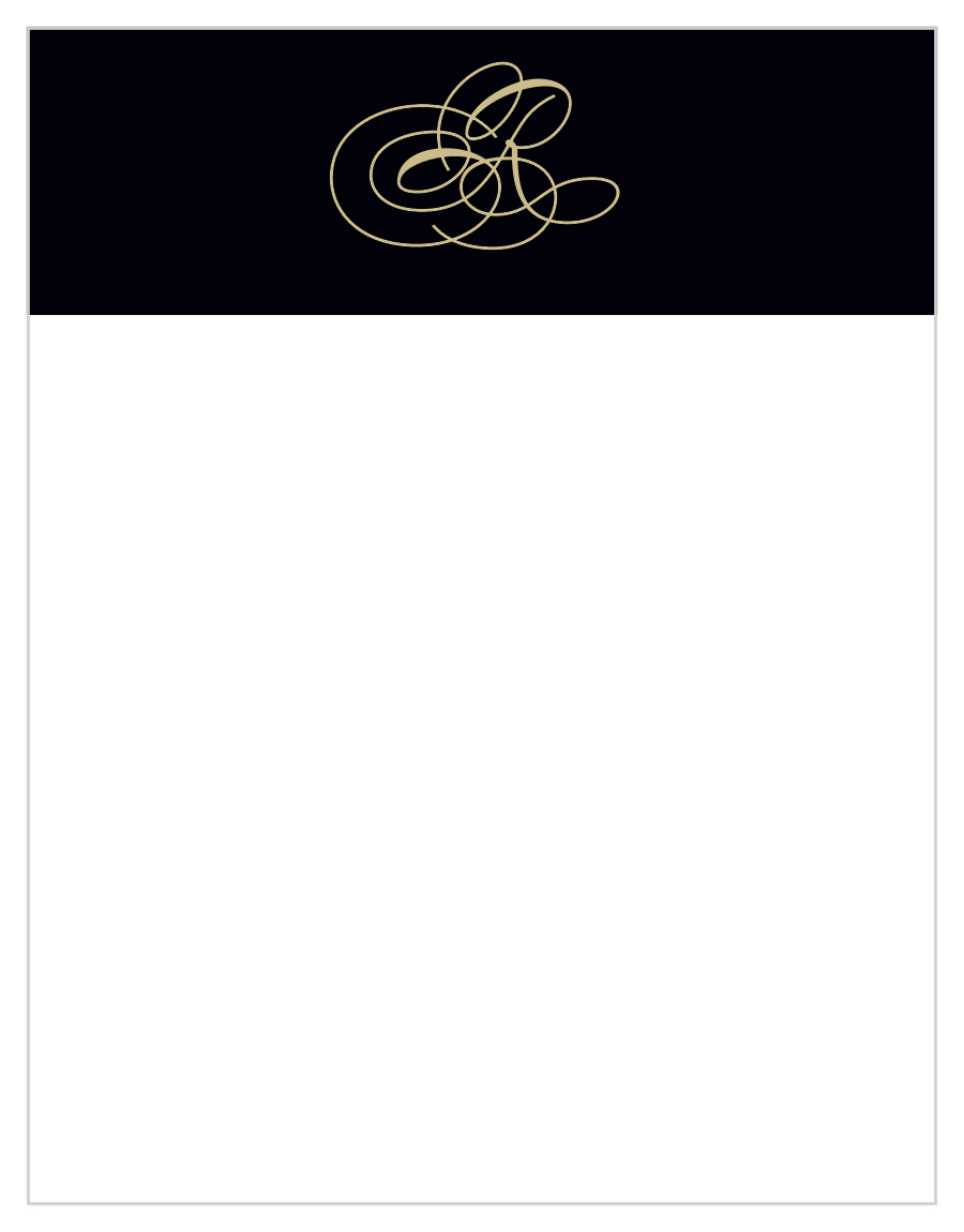 Script Monogram Foil Business Stationery