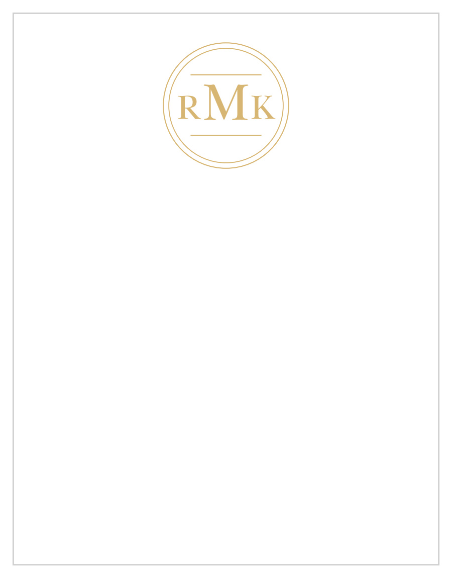 Circle Monogram Foil Business Stationery