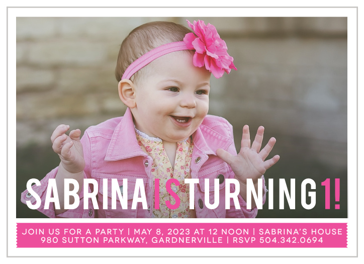 Show off your little lady with the Simply Photogenic Girl First Birthday Invitations.
