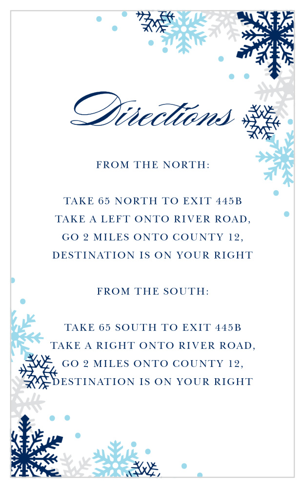Shimmering Snowflakes Direction Cards