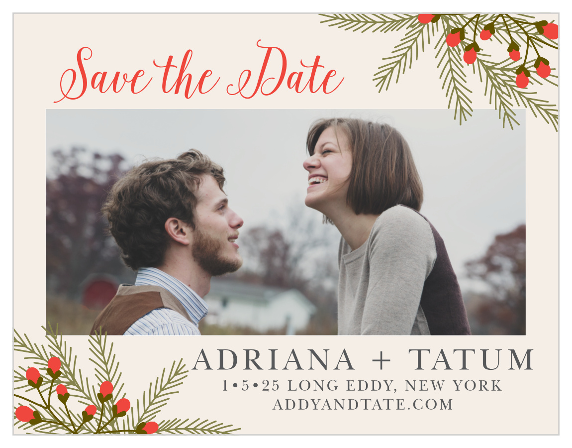 Pine Berries Save the Date Magnets