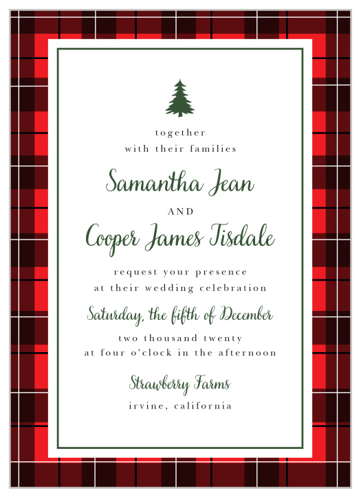 Cozy Plaid Wedding Invitations