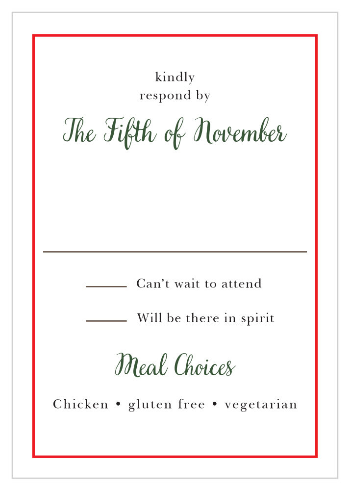 Cozy Plaid Response Cards