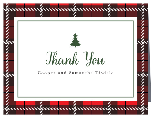 Cozy Plaid Wedding Thank You Cards
