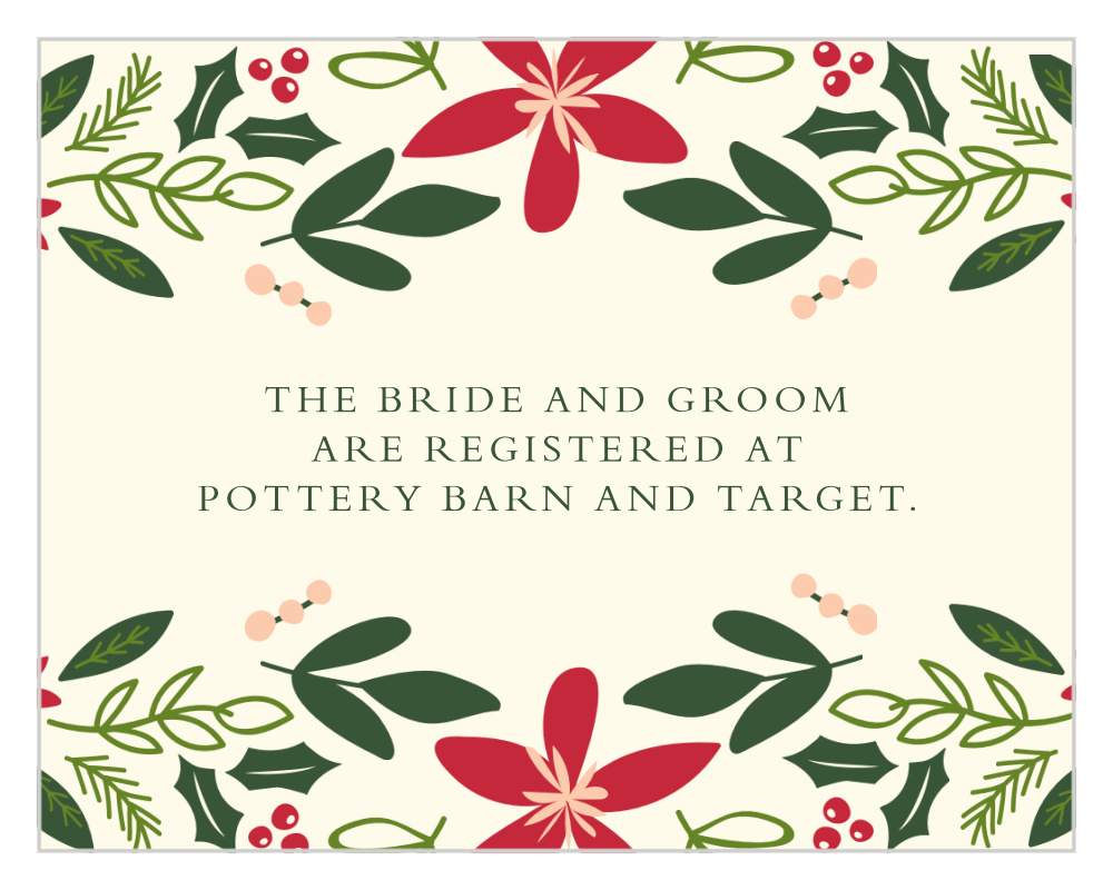 Holiday Bough Registry Cards