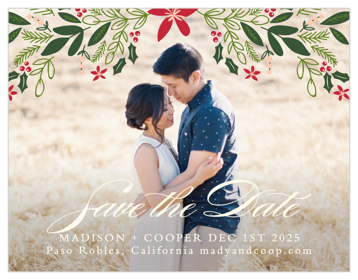 Holiday Bough Save the Date Magnets