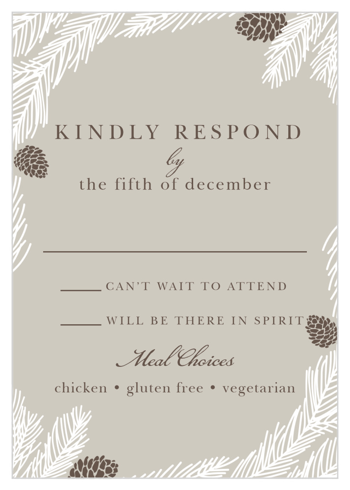 Pretty Pinecones Response Cards